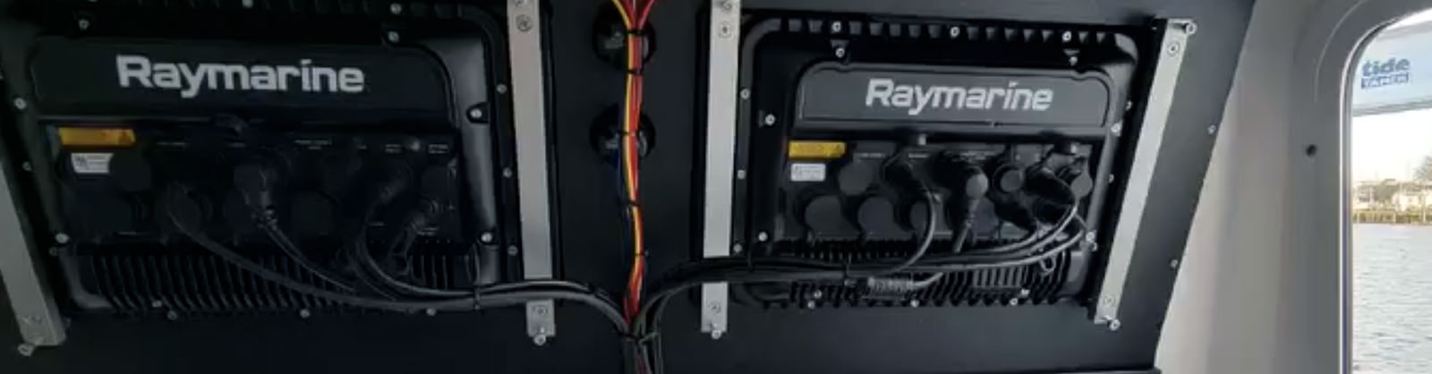 Raymarine actuators installed by C&S Marine Electrical in Newport, North Carolina.